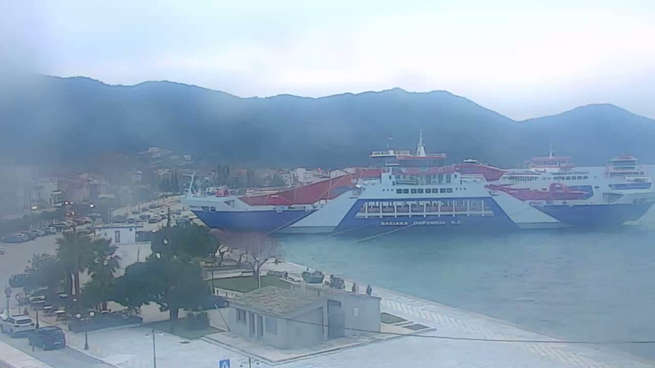 Thasos City & Aegean Sea Thasopoula Island View Live Cam - Limenas, Thasos, East Macedonia and Thrace (Anatolikís Makedonías kai Thrákis), Greece