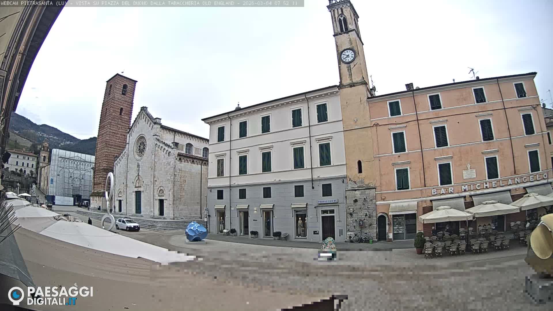 Pietrasanta Piazza del Duomo (Dome's Square) Live Cam - Lucca, Tuscany, Italy