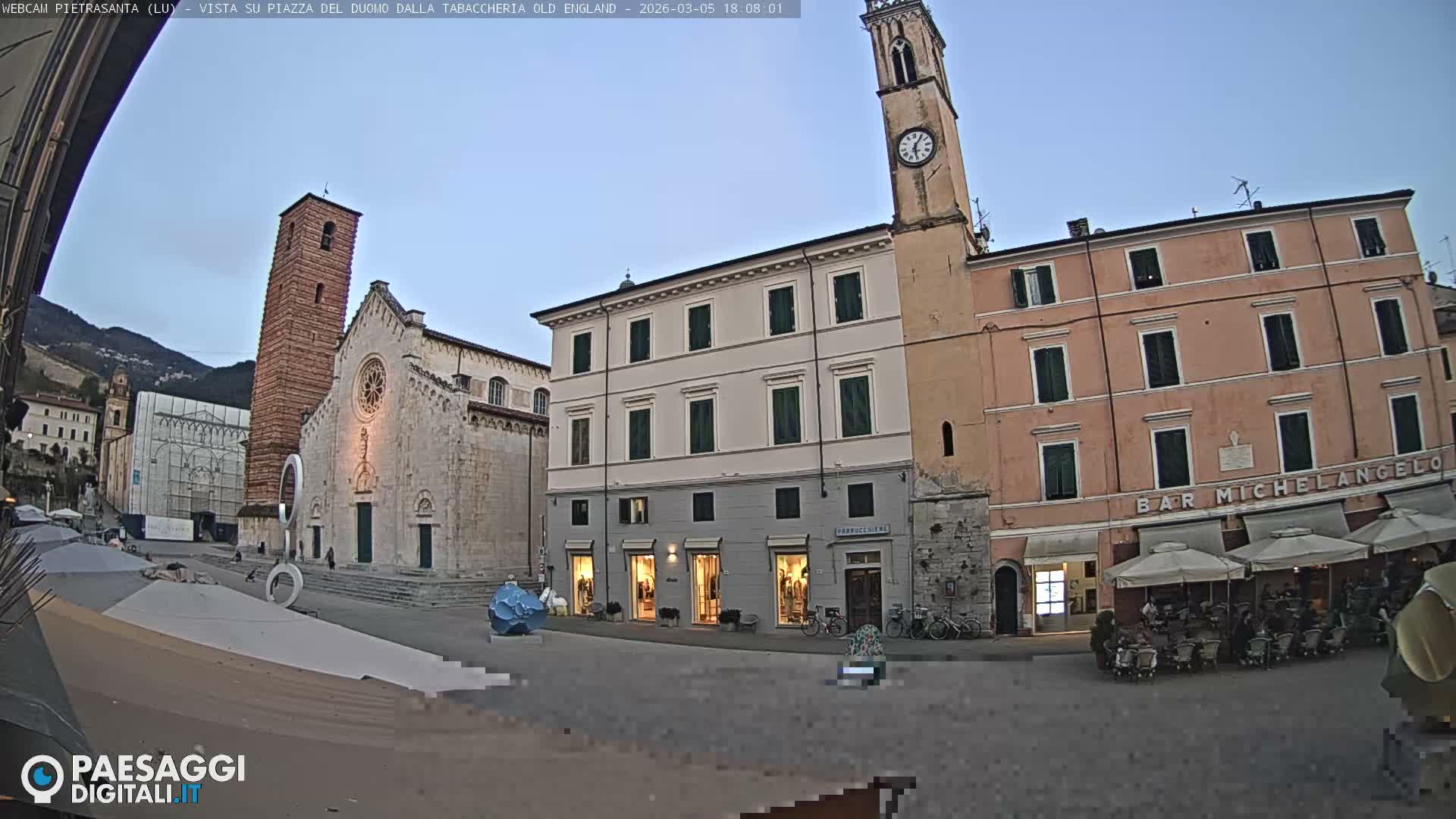 Pietrasanta Piazza del Duomo (Dome's Square) Live Cam - Lucca, Tuscany, Italy