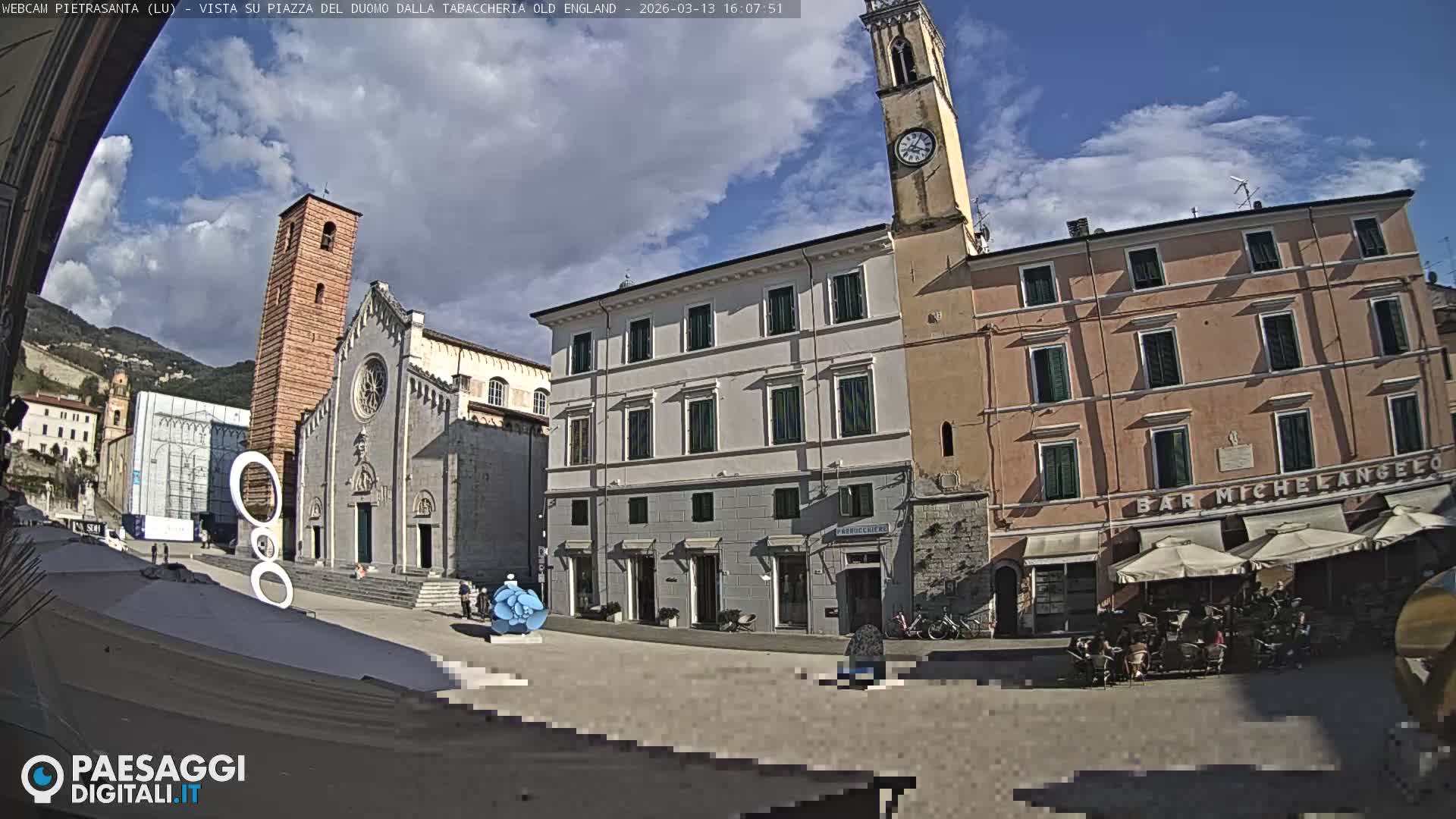 Pietrasanta Piazza del Duomo (Dome's Square) Live Cam - Lucca, Tuscany, Italy