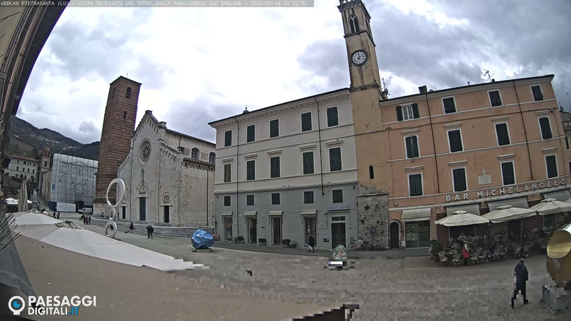 Pietrasanta Piazza del Duomo (Dome's Square) Live Cam - Lucca, Tuscany, Italy