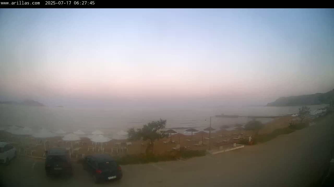Corfu, Paralia Arillas Beach Live Cam - Arillas, North Corfu (Vóreia Kérkyra), Corfu (Kérkyra), Ionian Islands (Periféreia Ioníon Níson), Greece