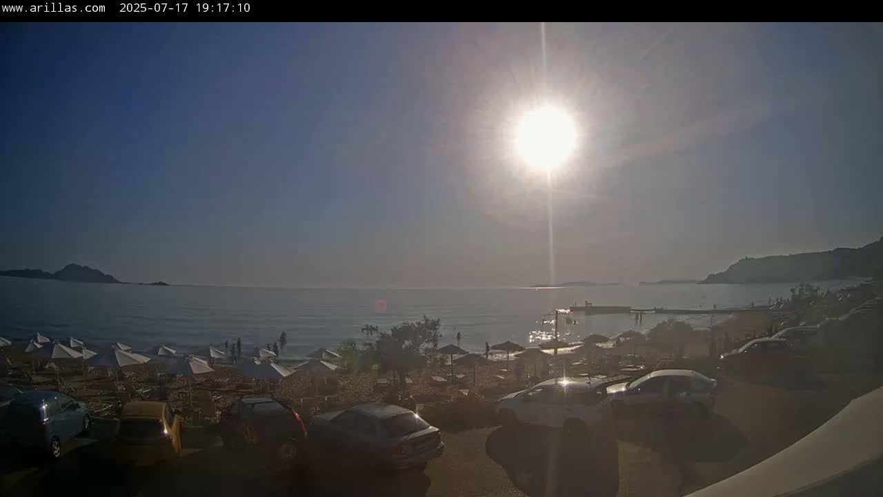 Corfu, Paralia Arillas Beach Live Cam - Arillas, North Corfu (Vóreia Kérkyra), Corfu (Kérkyra), Ionian Islands (Periféreia Ioníon Níson), Greece