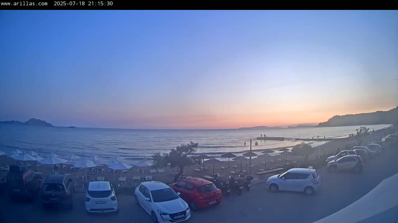 Corfu, Paralia Arillas Beach Live Cam - Arillas Agiou Georgiou, North Corfu (Vóreia Kérkyra), Corfu (Kérkyra), Ionian Islands (Periféreia Ioníon Níson), Greece
