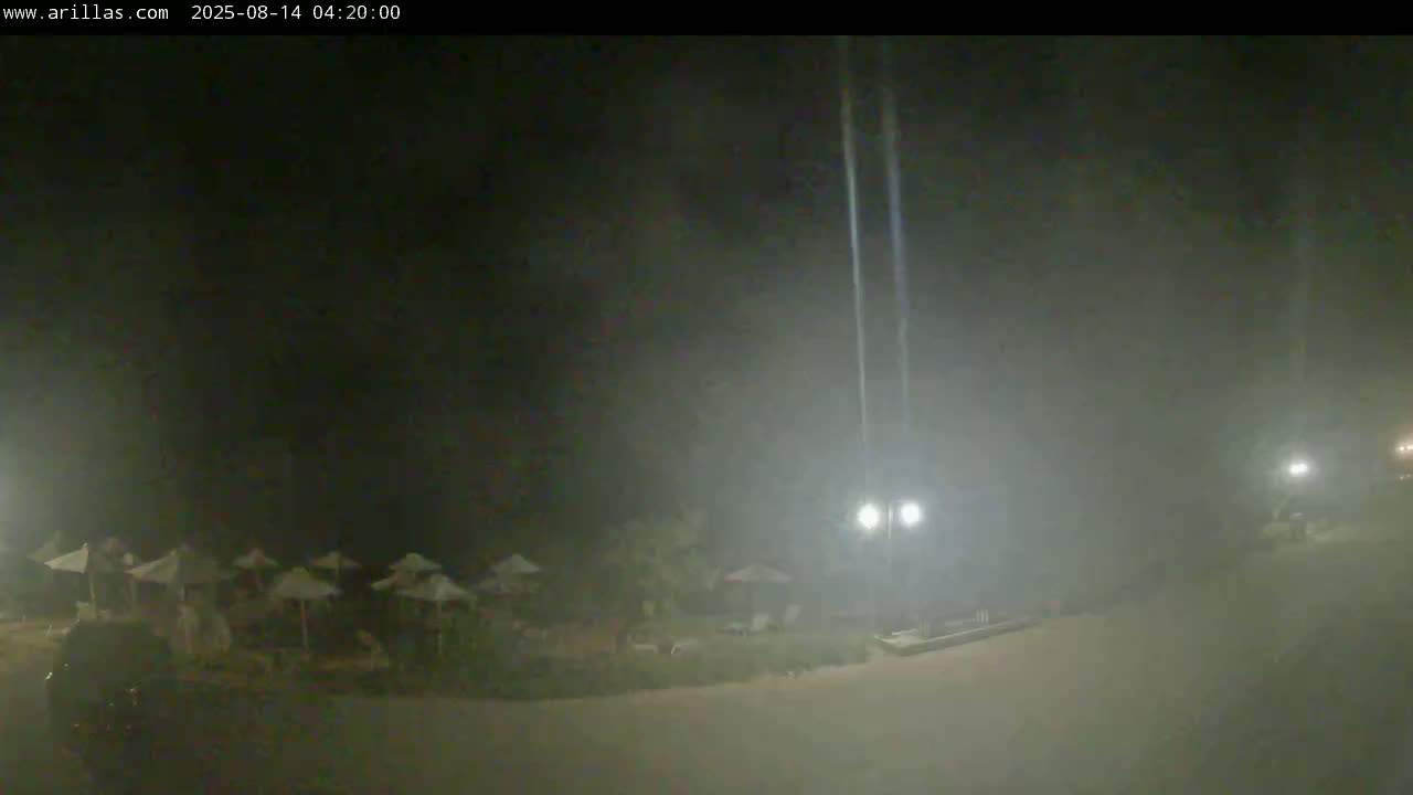 Corfu, Paralia Arillas Beach Live Cam - Arillas Agiou Georgiou, North Corfu (Vóreia Kérkyra), Corfu (Kérkyra), Ionian Islands (Periféreia Ioníon Níson), Greece