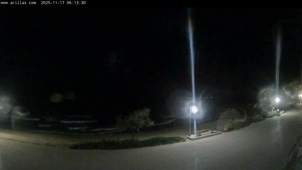 Corfu, Paralia Arillas Beach Live Cam - Arillas Agiou Georgiou, North Corfu (Vóreia Kérkyra), Corfu (Kérkyra), Ionian Islands (Periféreia Ioníon Níson), Greece