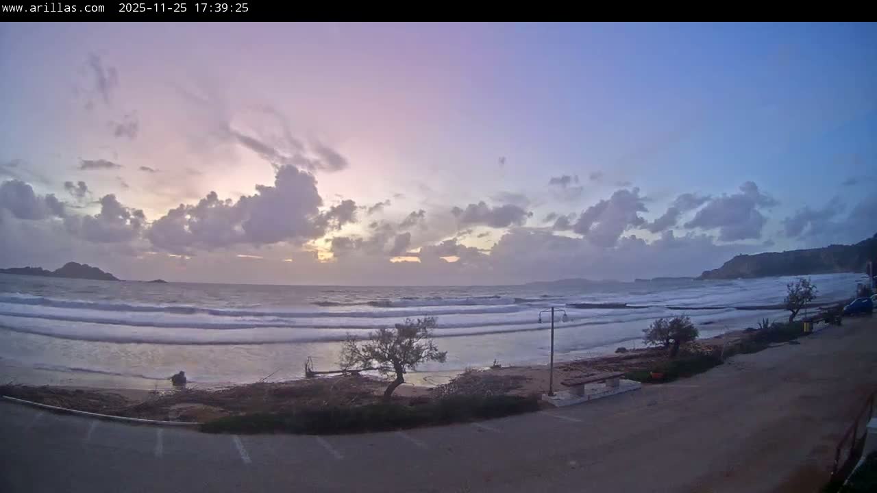 Corfu, Paralia Arillas Beach Live Cam - Arillas Agiou Georgiou, North Corfu (Vóreia Kérkyra), Corfu (Kérkyra), Ionian Islands (Periféreia Ioníon Níson), Greece