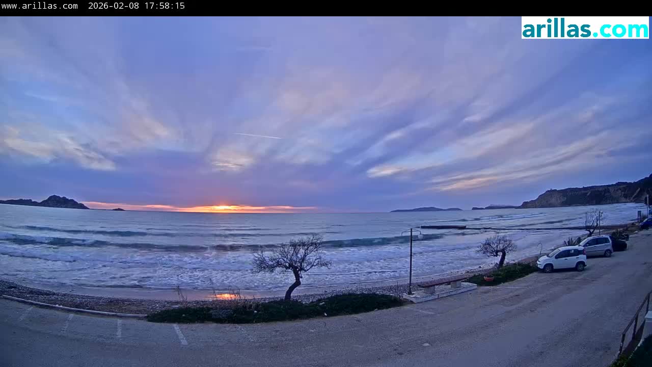 Corfu, Paralia Arillas Beach Live Cam - Arillas Agiou Georgiou, North Corfu (Vóreia Kérkyra), Corfu (Kérkyra), Ionian Islands (Periféreia Ioníon Níson), Greece