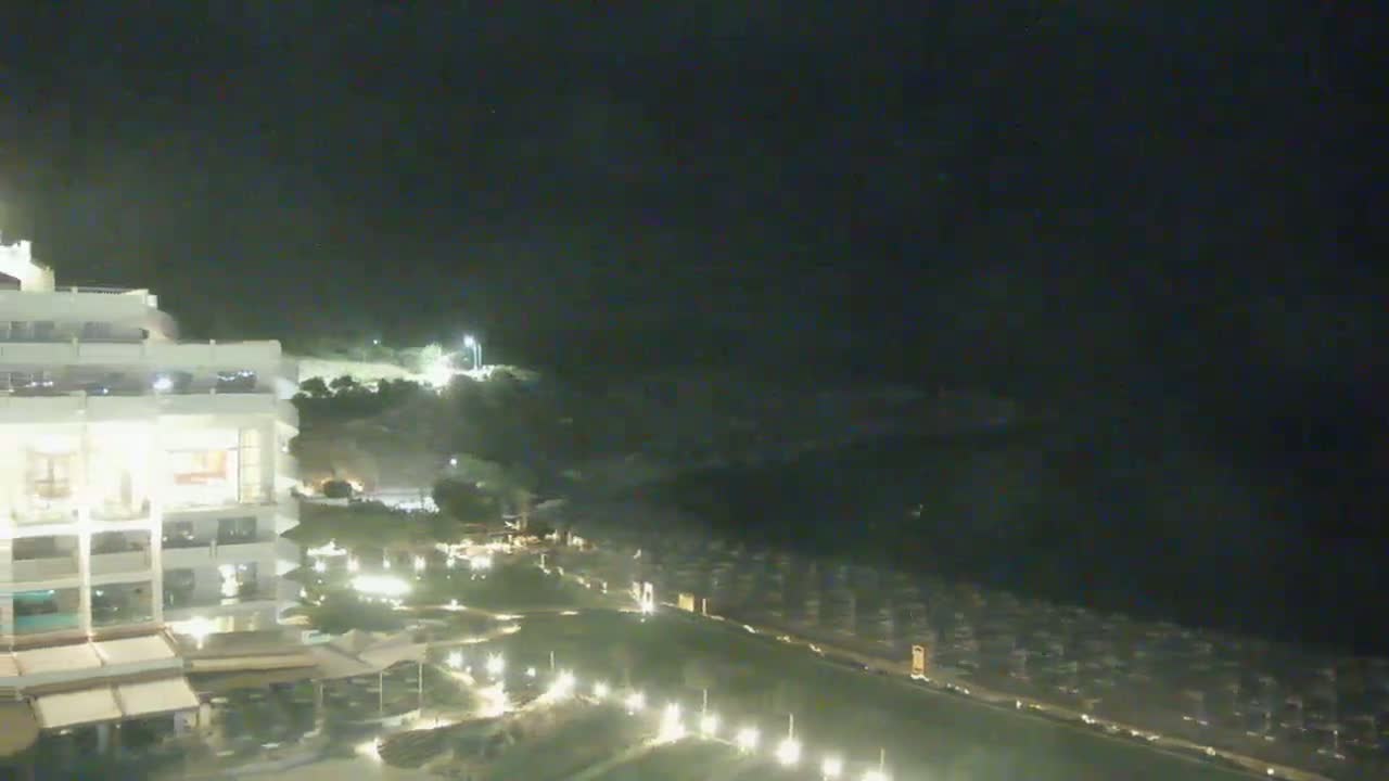 Rhodes, Paralia Faliraki Beach Northeast End Live Cam - Ammoudes, Rhodes (Ródos), Dodacanese,  South Aegean (Periféreia Notíou Aigaíou), Greece