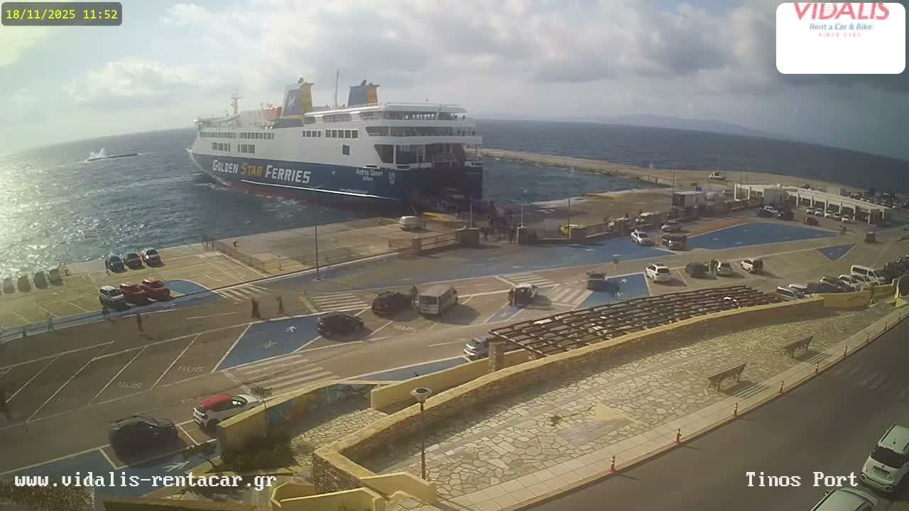 Tinos Port Live Cam - Tinos, Cyclades, South Aegean (Periféreia Notíou Aigaíou), Greece