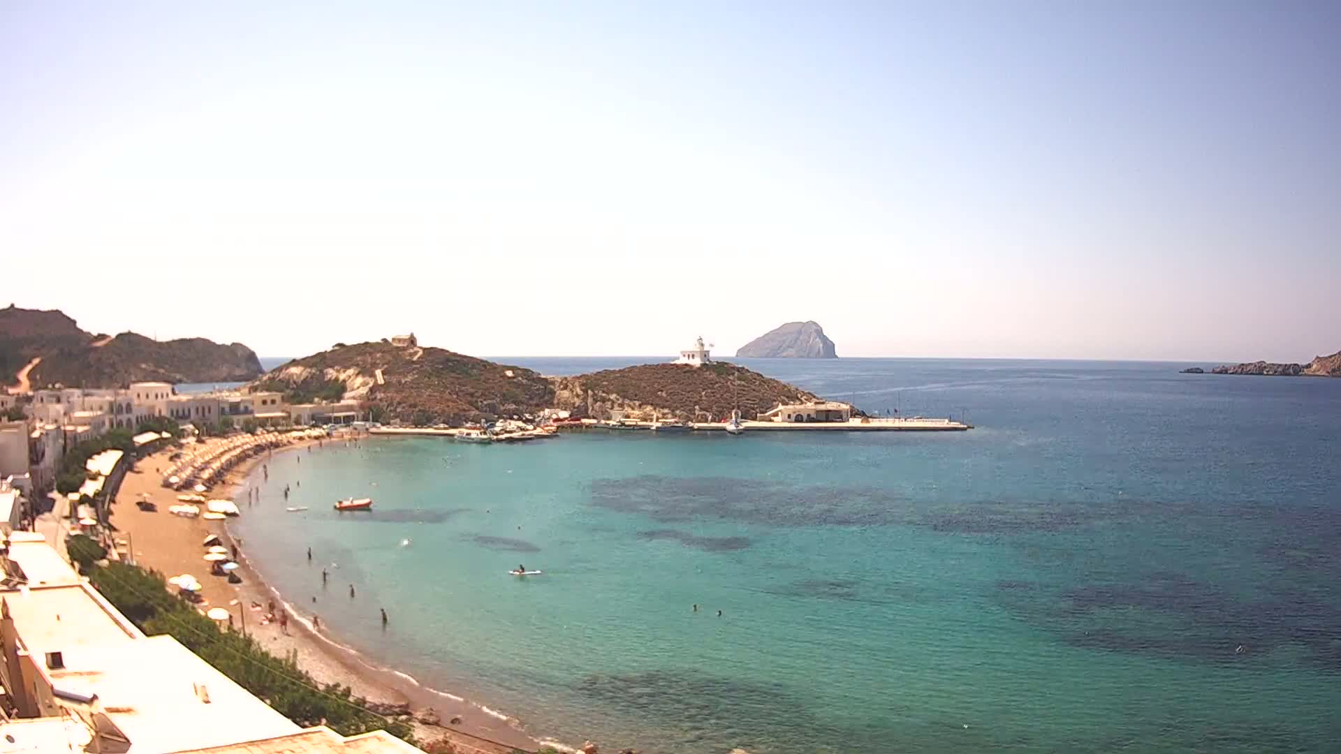 Kythira Island, Kapsali  Village & Paralia Kapsali Beach Live Cam - Kapsali, Kythira, Islands (Níson), Attica (Attikí), Greece