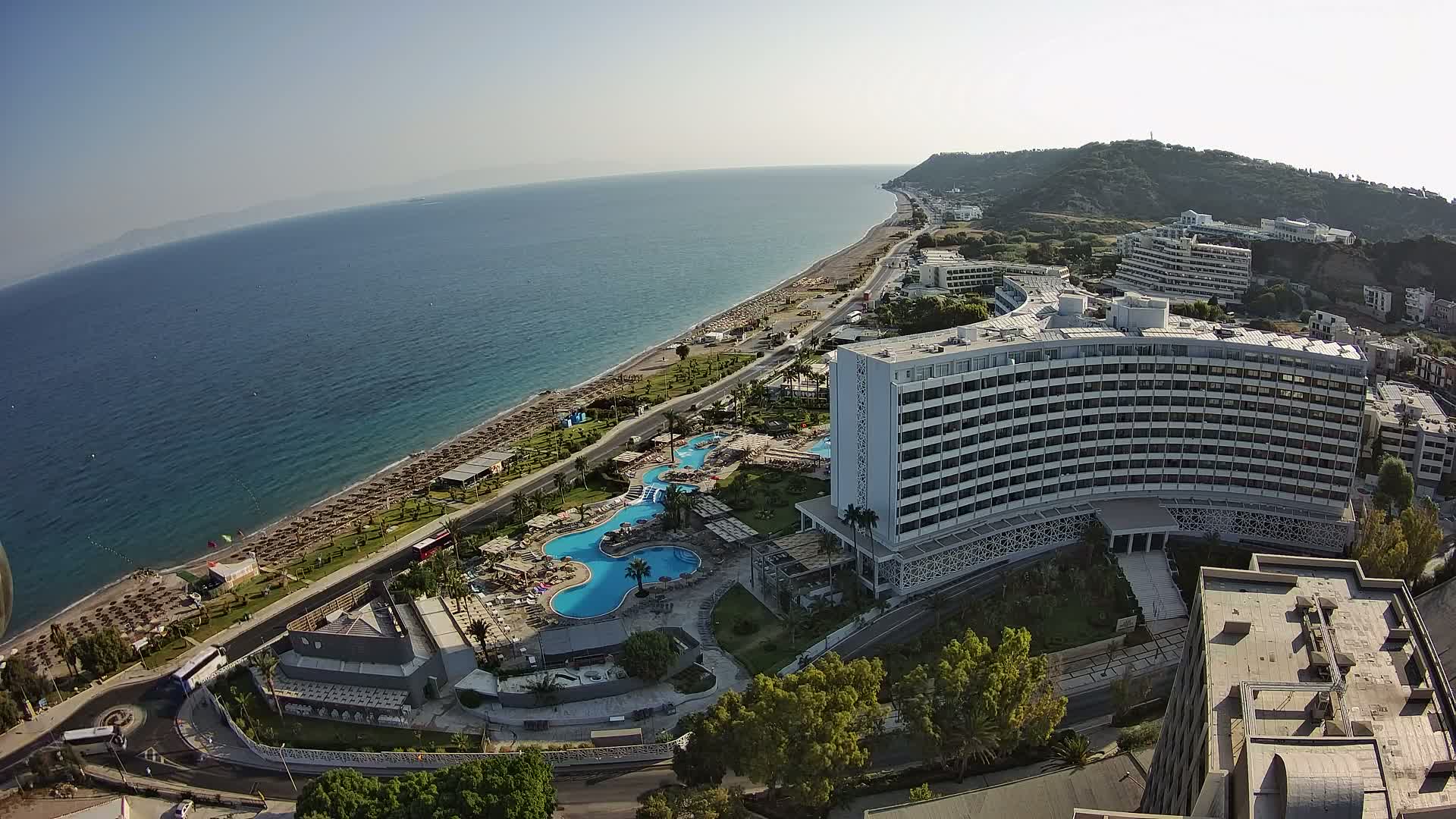 Rhodes, Paralia Ixia Beach Live Cam - Ialysos, Rhodes (Ródos), Dodacanese, South Aegean (Periféreia Notíou Aigaíou), Greece