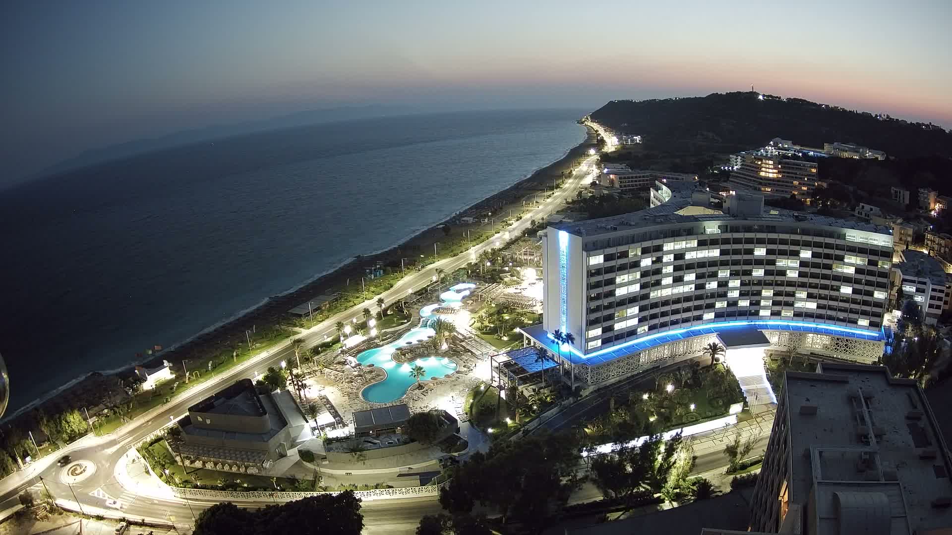 Rhodes, Paralia Ixia Beach Live Cam - Ialysos, Rhodes (Ródos), Dodacanese, South Aegean (Periféreia Notíou Aigaíou), Greece