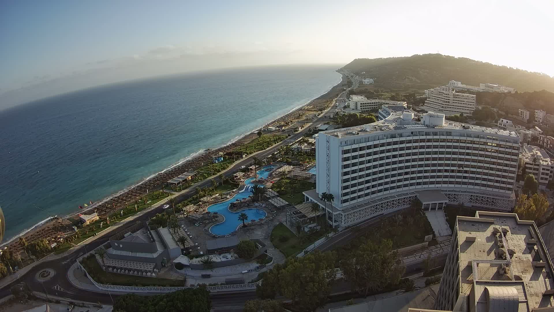 Rhodes, Paralia Ixia Beach Live Cam - Ialysos, Rhodes (Ródos), Dodacanese, South Aegean (Periféreia Notíou Aigaíou), Greece