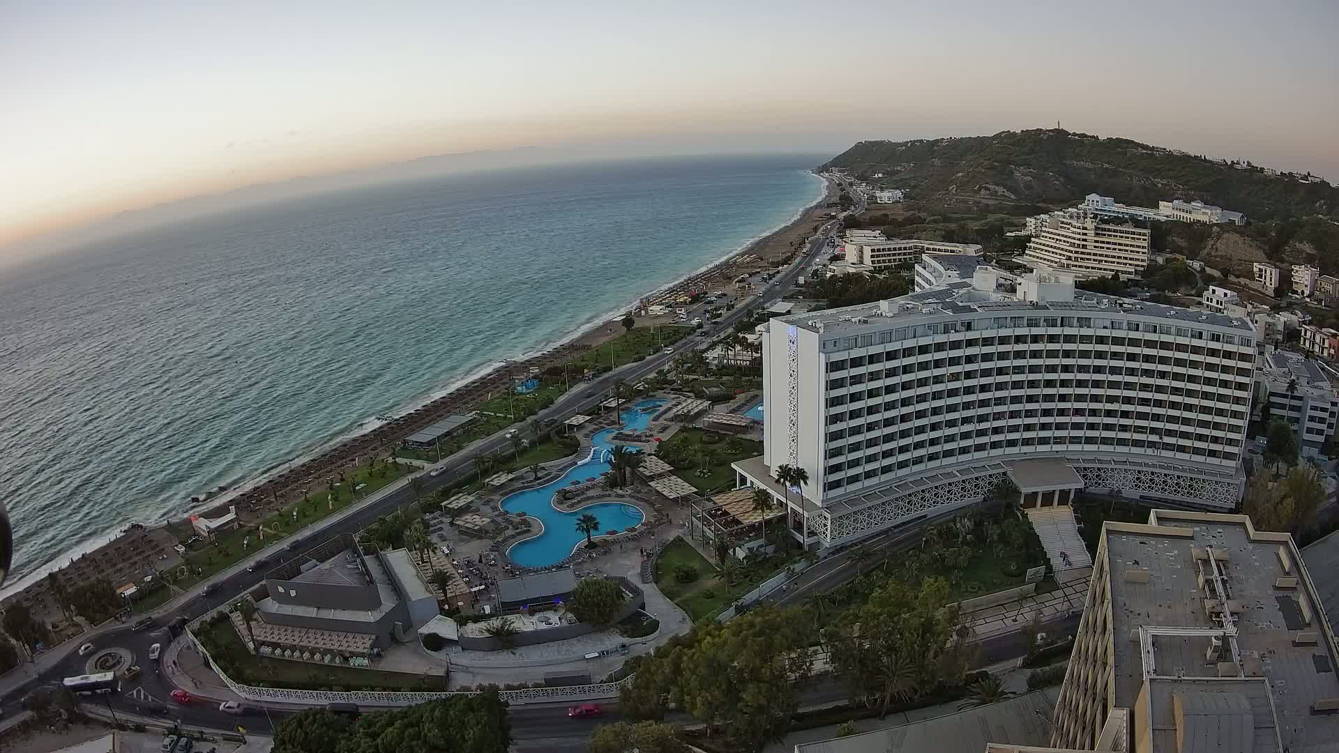 Rhodes, Paralia Ixia Beach Live Cam - Ialysos, Rhodes (Ródos), Dodacanese, South Aegean (Periféreia Notíou Aigaíou), Greece
