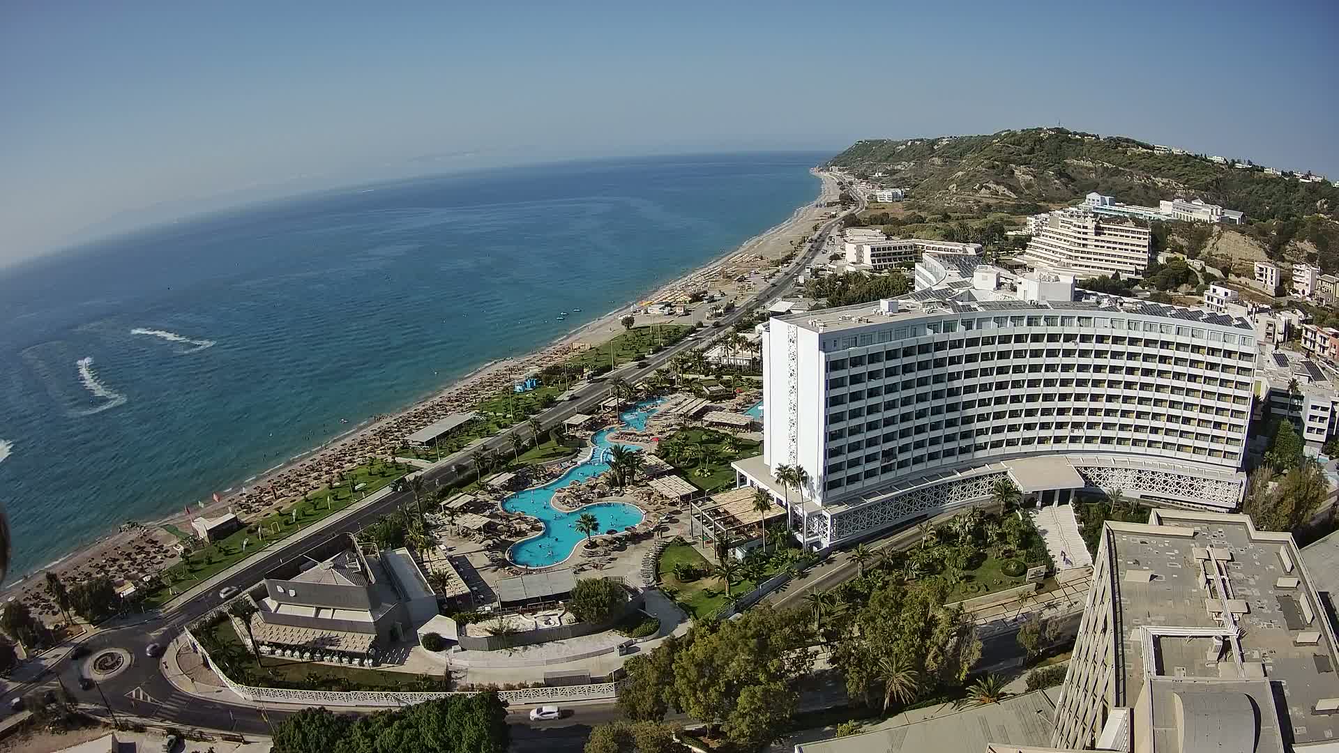 Rhodes, Paralia Ixia Beach Live Cam - Ialysos, Rhodes (Ródos), Dodacanese, South Aegean (Periféreia Notíou Aigaíou), Greece
