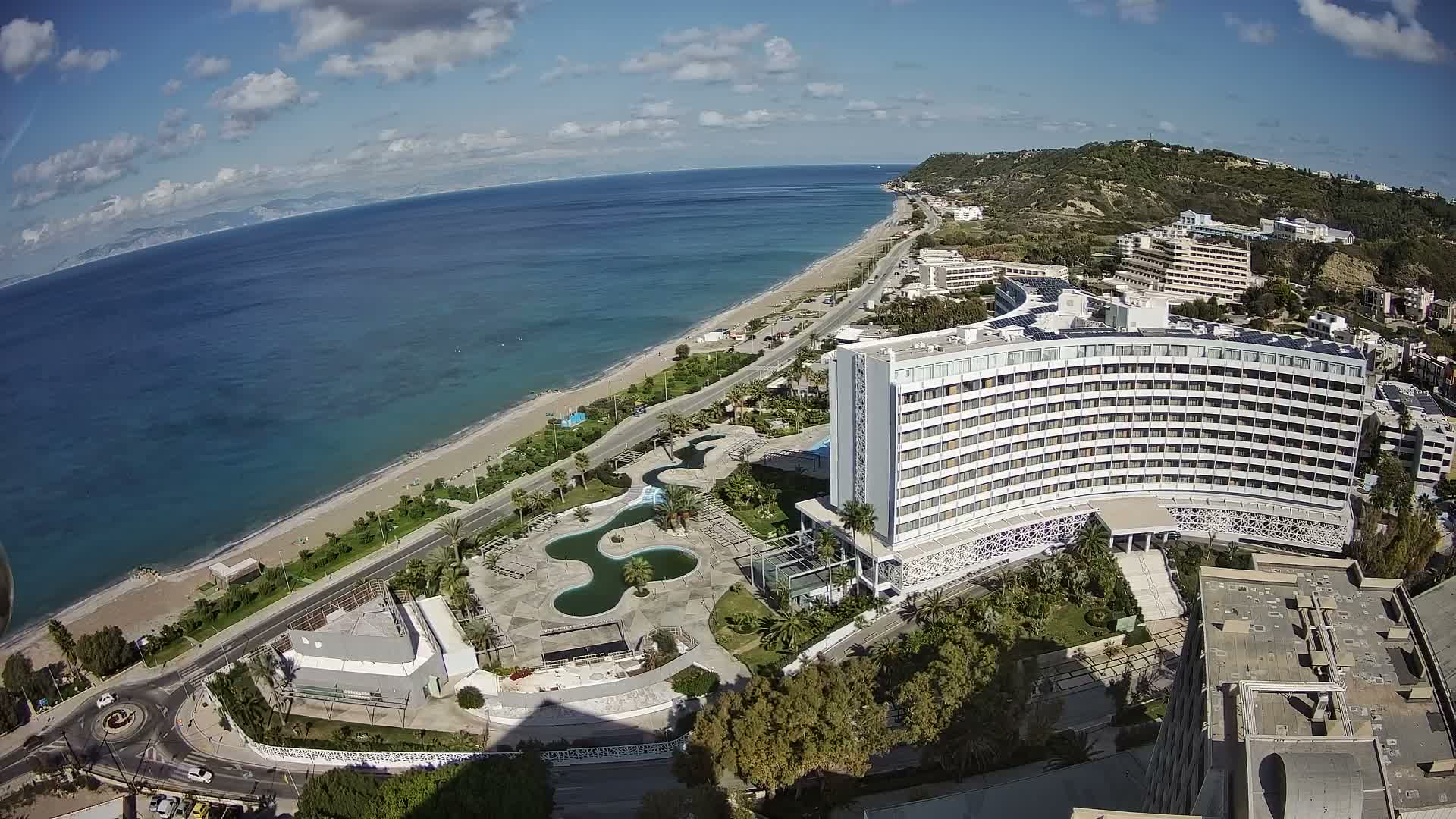 Rhodes, Paralia Ixia Beach Live Cam - Ialysos, Rhodes (Ródos), Dodacanese, South Aegean (Periféreia Notíou Aigaíou), Greece
