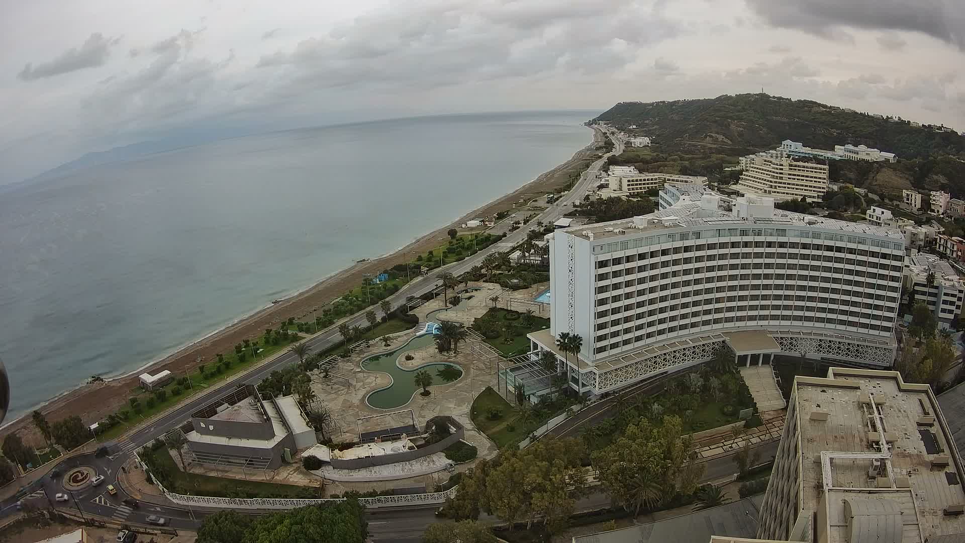 Rhodes, Paralia Ixia Beach Live Cam - Ialysos, Rhodes (Ródos), Dodacanese, South Aegean (Periféreia Notíou Aigaíou), Greece