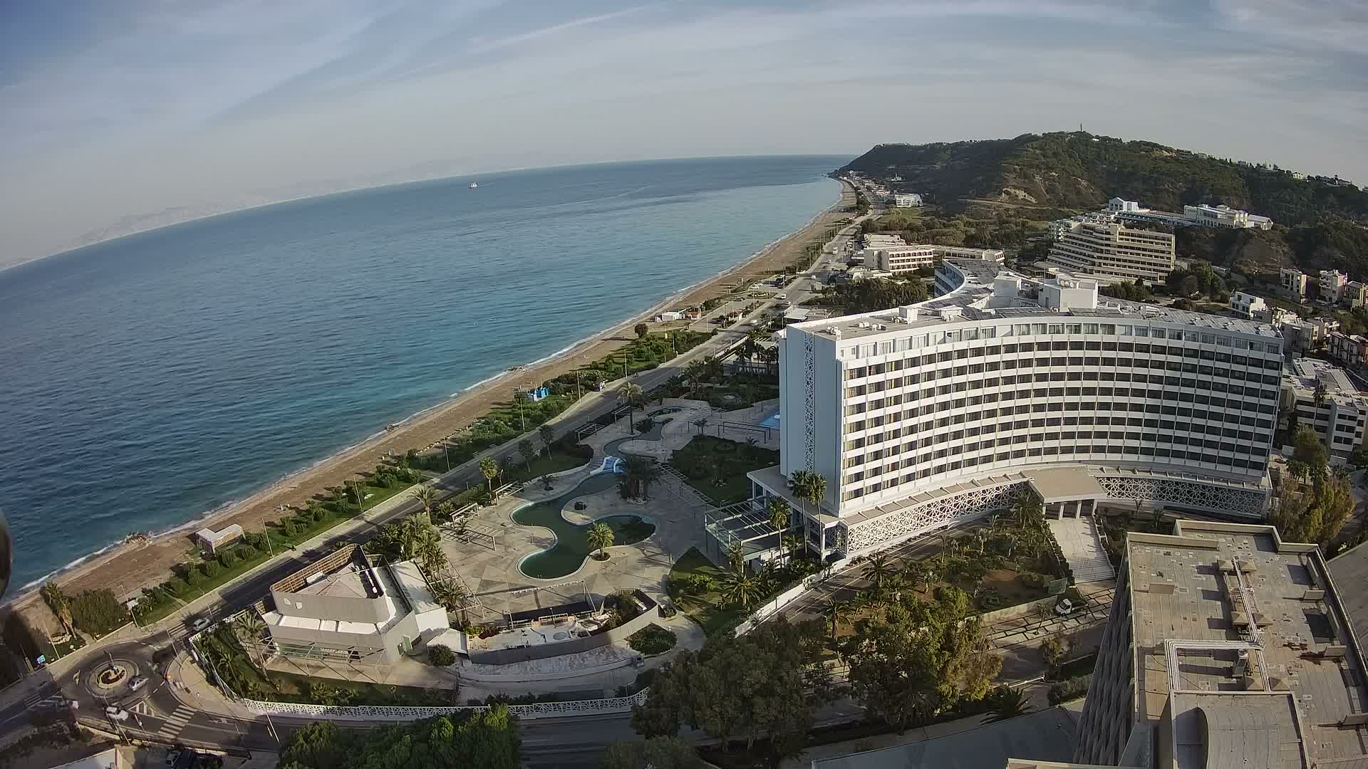 Rhodes, Paralia Ixia Beach Live Cam - Ialysos, Rhodes (Ródos), Dodacanese, South Aegean (Periféreia Notíou Aigaíou), Greece
