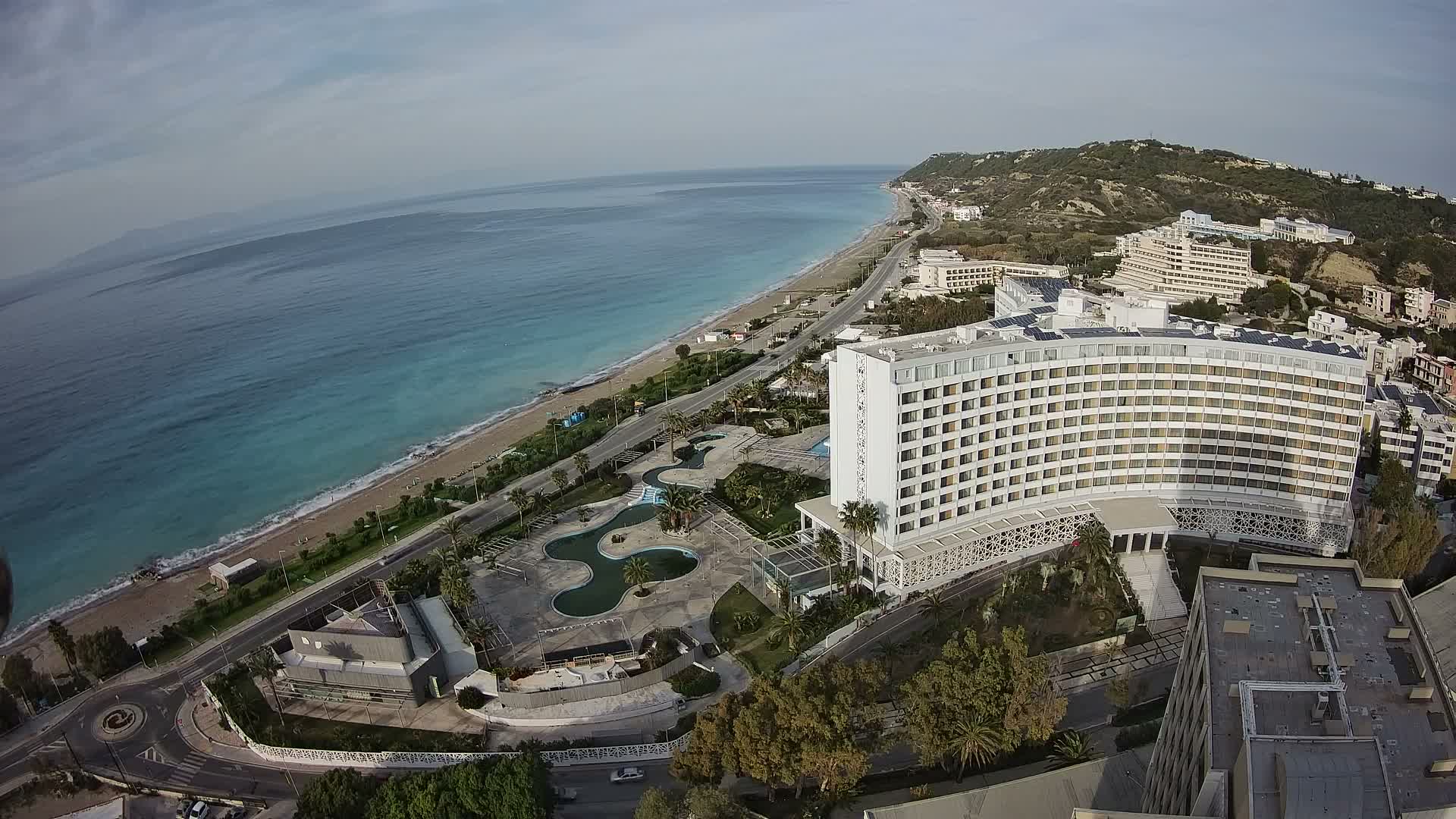 Rhodes, Paralia Ixia Beach Live Cam - Ialysos, Rhodes (Ródos), Dodacanese, South Aegean (Periféreia Notíou Aigaíou), Greece