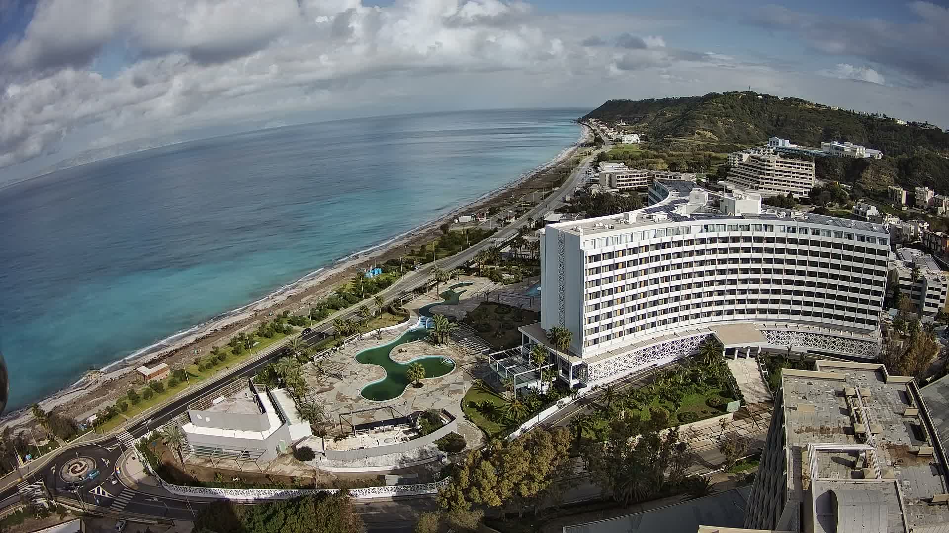 Rhodes, Paralia Ixia Beach Live Cam - Ialysos, Rhodes (Ródos), Dodacanese, South Aegean (Periféreia Notíou Aigaíou), Greece