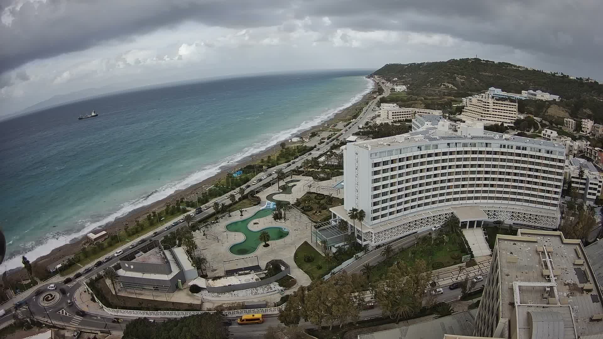 Rhodes, Paralia Ixia Beach Live Cam - Ialysos, Rhodes (Ródos), Dodacanese, South Aegean (Periféreia Notíou Aigaíou), Greece