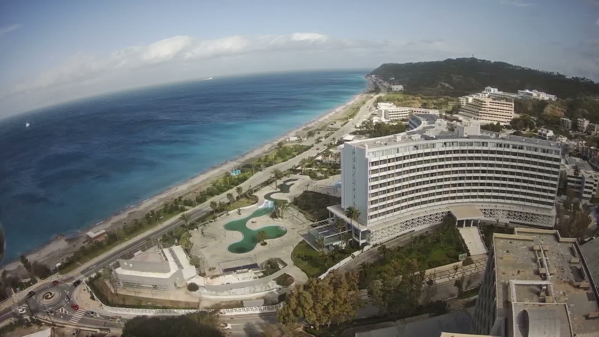 Rhodes, Paralia Ixia Beach Live Cam - Ialysos, Rhodes (Ródos), Dodacanese, South Aegean (Periféreia Notíou Aigaíou), Greece