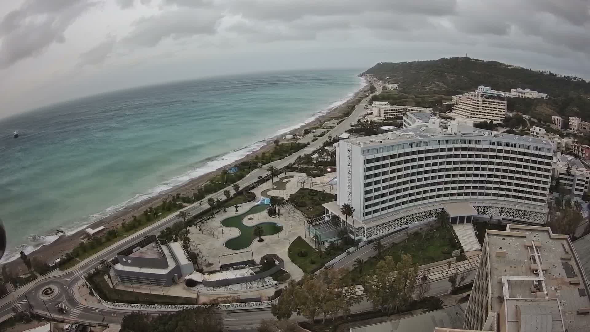 Rhodes, Paralia Ixia Beach Live Cam - Ialysos, Rhodes (Ródos), Dodacanese, South Aegean (Periféreia Notíou Aigaíou), Greece