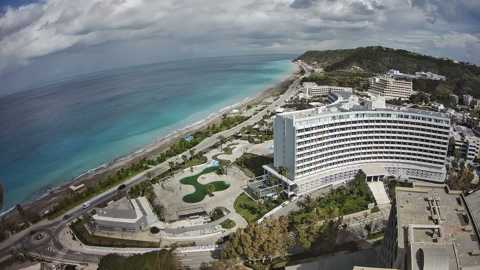 Rhodes, Paralia Ixia Beach Live Cam - Ialysos, Rhodes (Ródos), Dodacanese, South Aegean (Periféreia Notíou Aigaíou), Greece