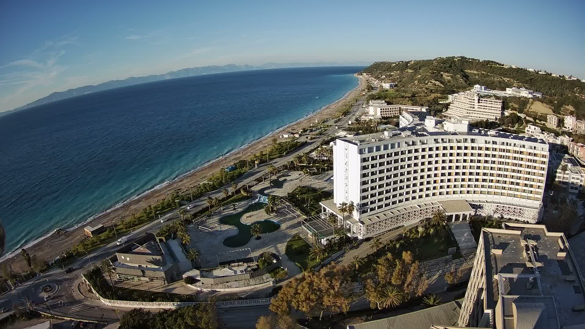 Rhodes, Paralia Ixia Beach Live Cam - Ialysos, Rhodes (Ródos), Dodacanese, South Aegean (Periféreia Notíou Aigaíou), Greece