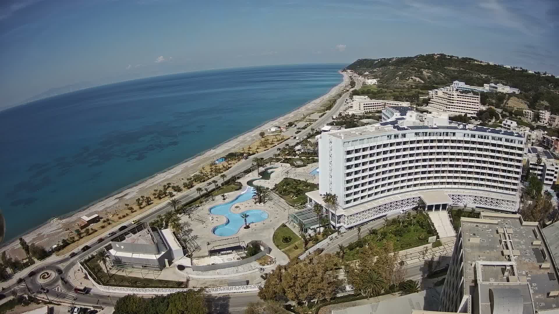 Rhodes, Paralia Ixia Beach Live Cam - Ialysos, Rhodes (Ródos), Dodacanese, South Aegean (Periféreia Notíou Aigaíou), Greece
