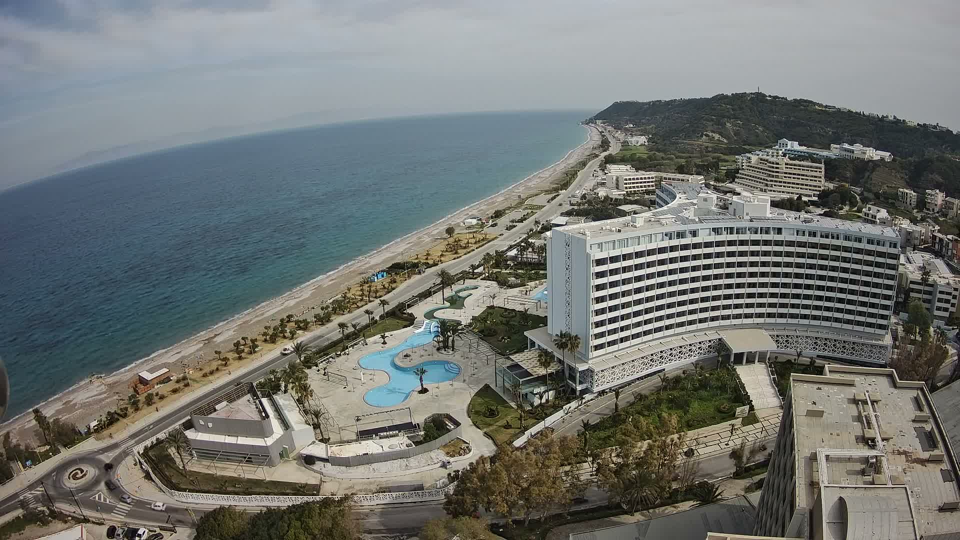 Rhodes, Paralia Ixia Beach Live Cam - Ialysos, Rhodes (Ródos), Dodacanese, South Aegean (Periféreia Notíou Aigaíou), Greece