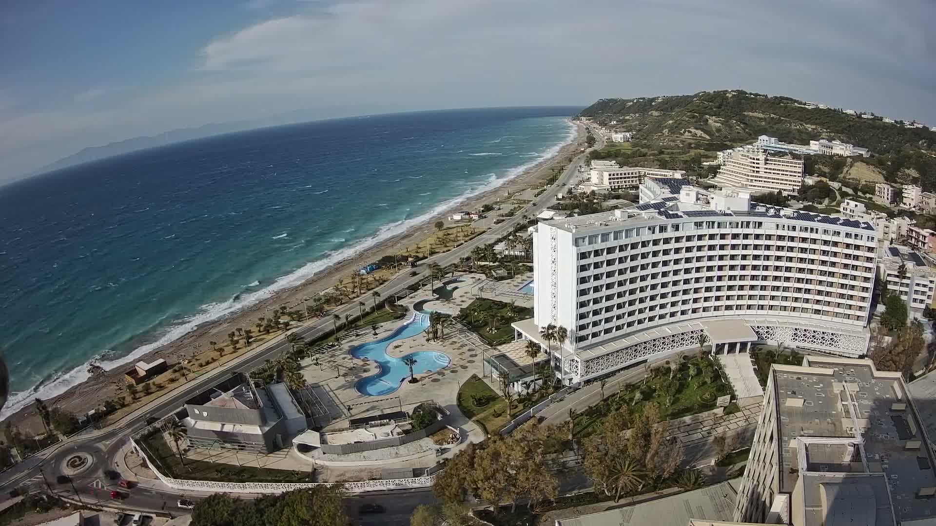Rhodes, Paralia Ixia Beach Live Cam - Ialysos, Rhodes (Ródos), Dodacanese, South Aegean (Periféreia Notíou Aigaíou), Greece