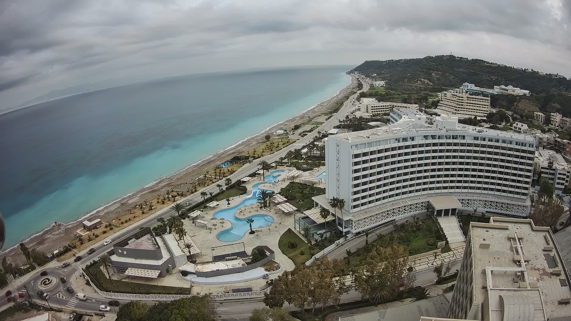 Rhodes, Paralia Ixia Beach Live Cam - Ialysos, Rhodes (Ródos), Dodacanese, South Aegean (Periféreia Notíou Aigaíou), Greece