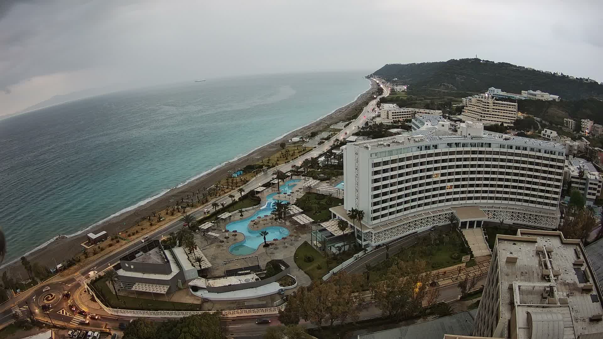 Rhodes, Paralia Ixia Beach Live Cam - Ialysos, Rhodes (Ródos), Dodacanese, South Aegean (Periféreia Notíou Aigaíou), Greece