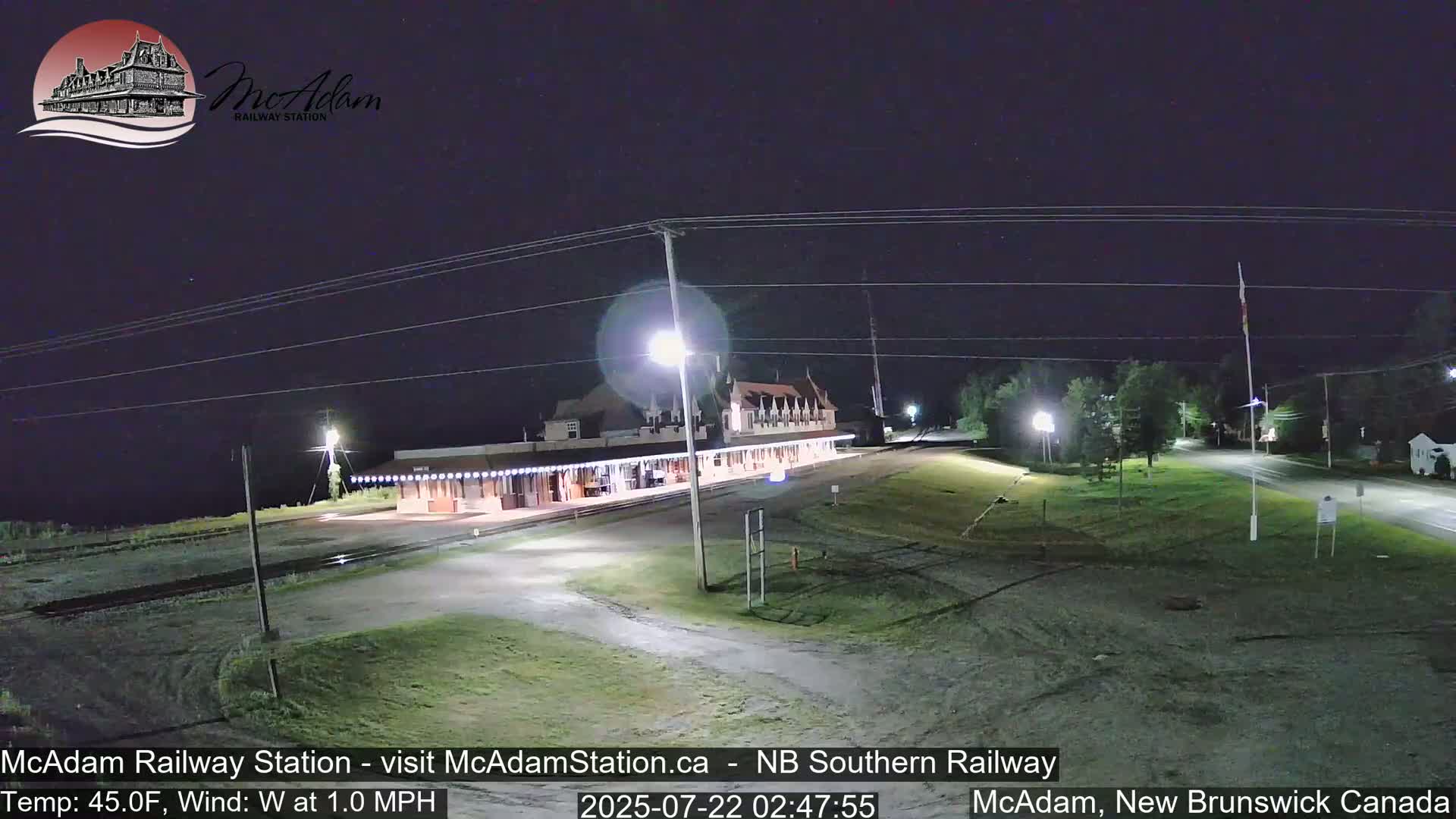 McAdam Railway Station Live Cam - McAdam, York, New Brunswick, Canada