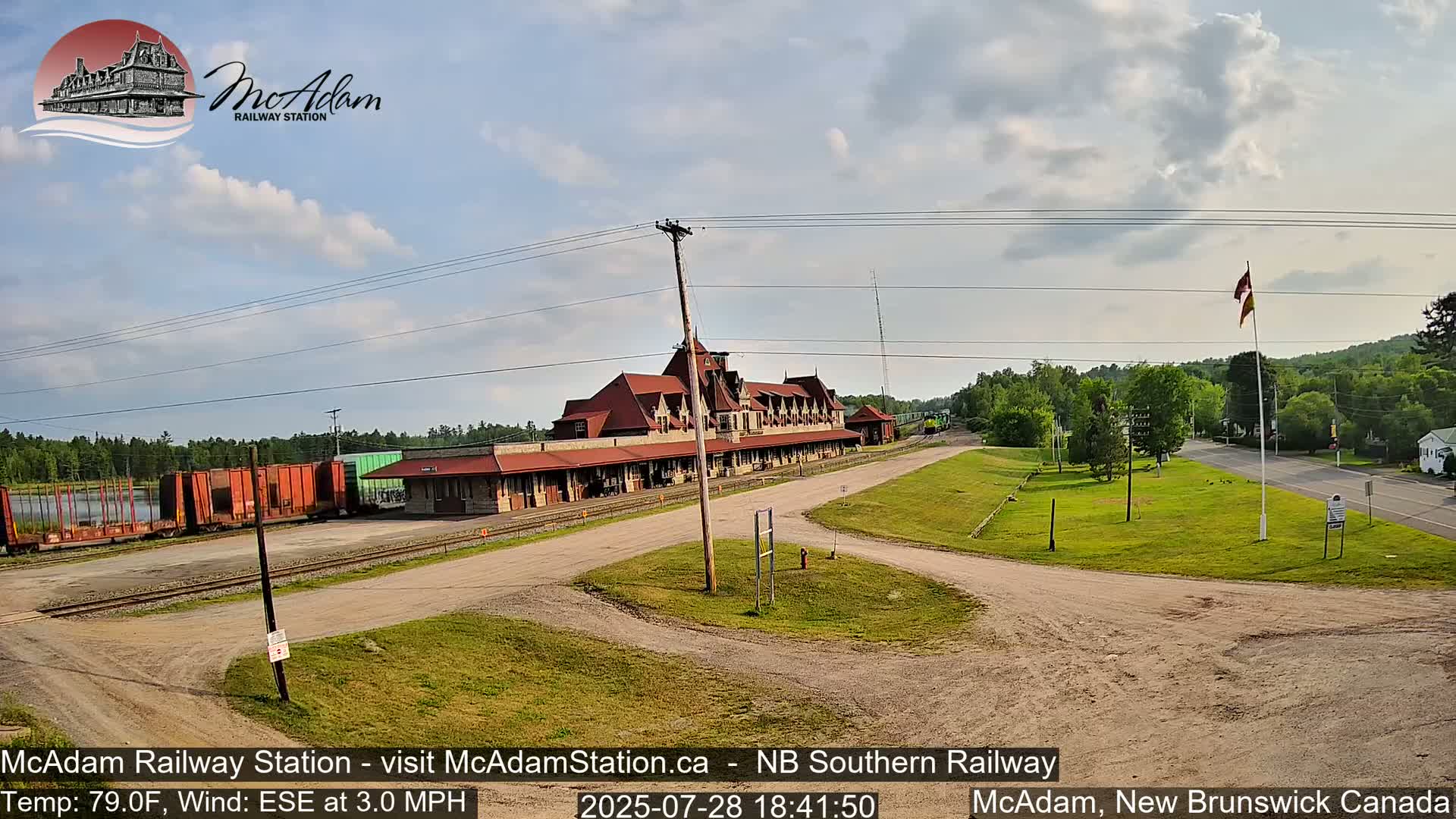 McAdam Railway Station Live Cam - McAdam, York, New Brunswick, Canada