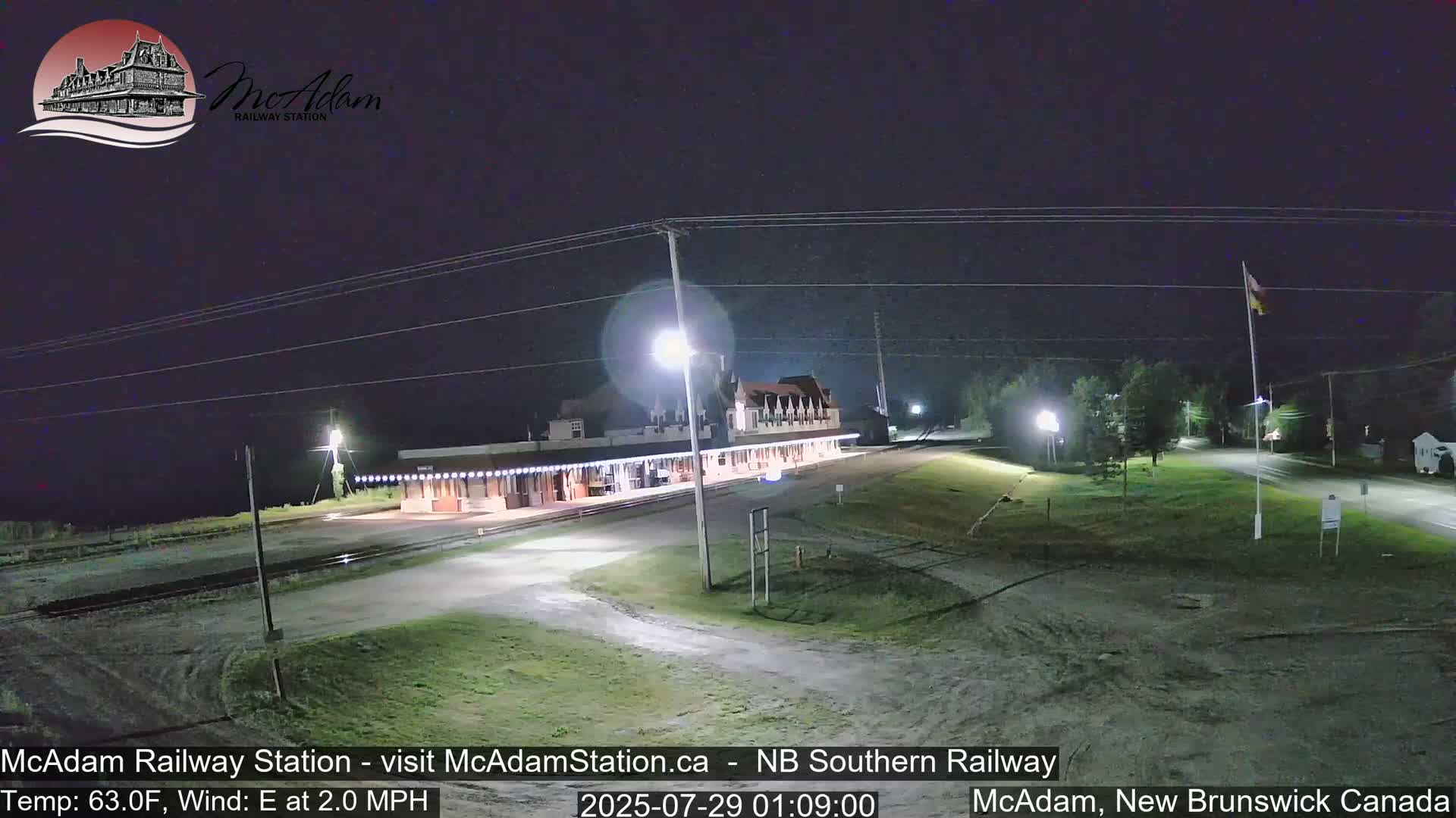 McAdam Railway Station Live Cam - McAdam, York, New Brunswick, Canada