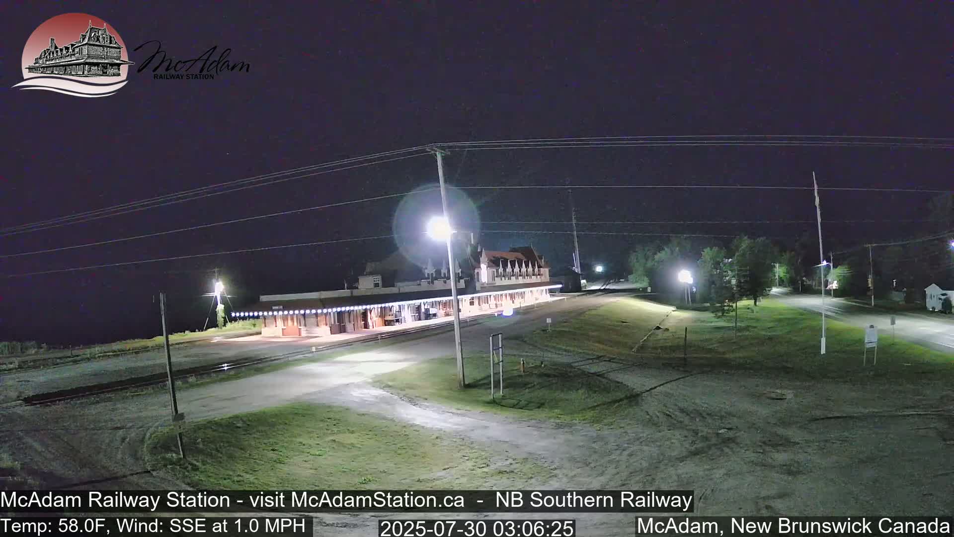 McAdam Railway Station Live Cam - McAdam, York, New Brunswick, Canada