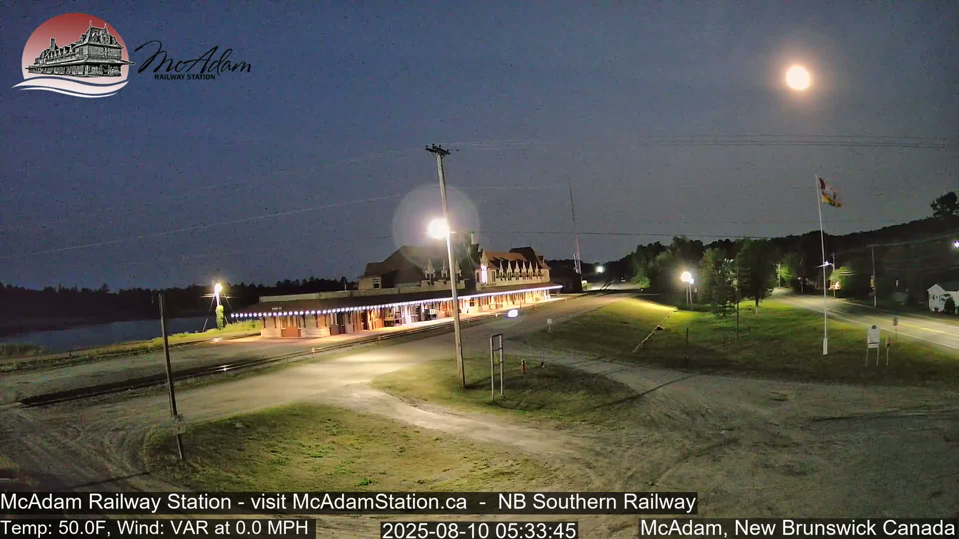 McAdam Railway Station Live Cam - McAdam, York, New Brunswick, Canada