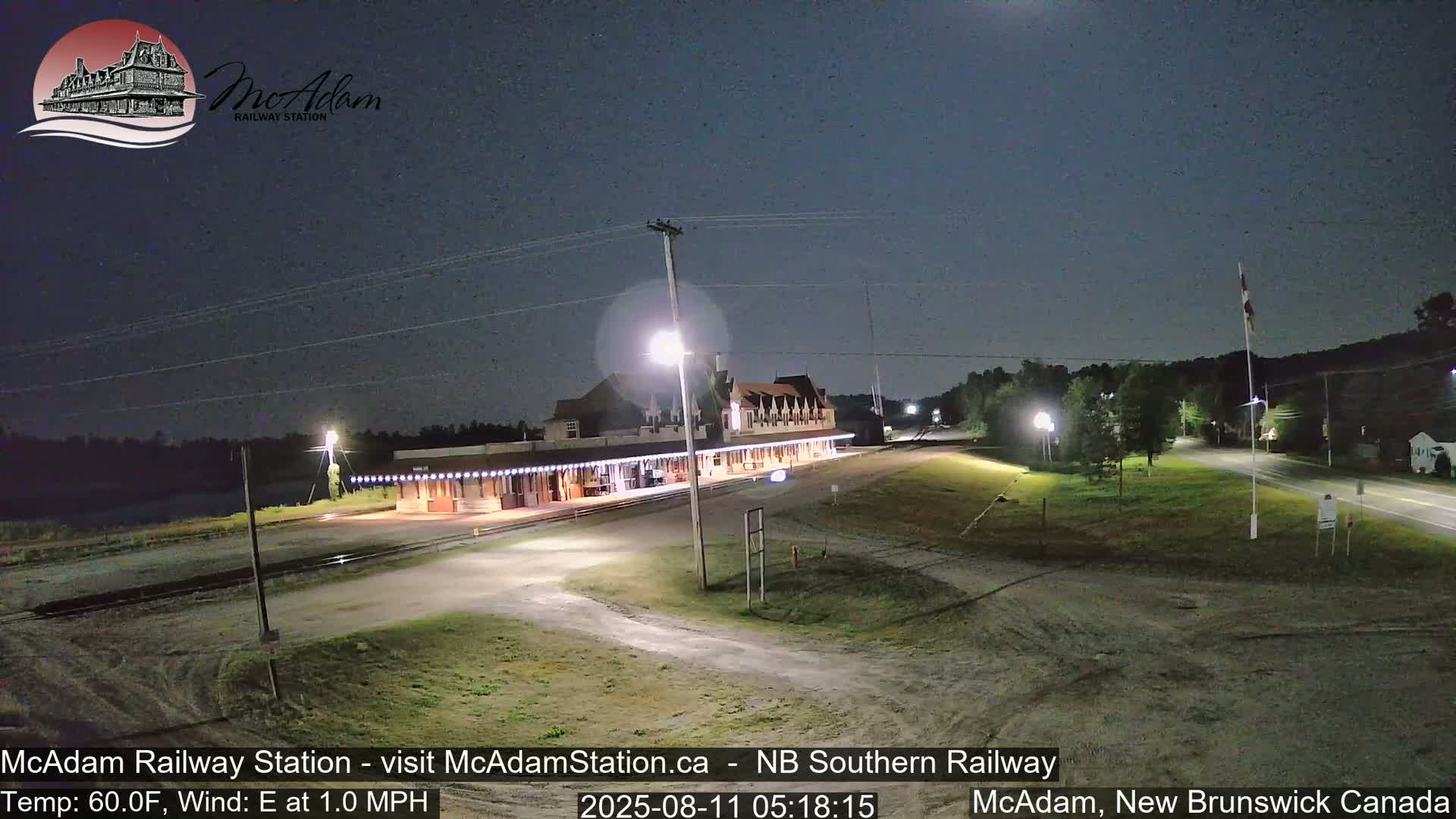 McAdam Railway Station Live Cam - McAdam, York, New Brunswick, Canada