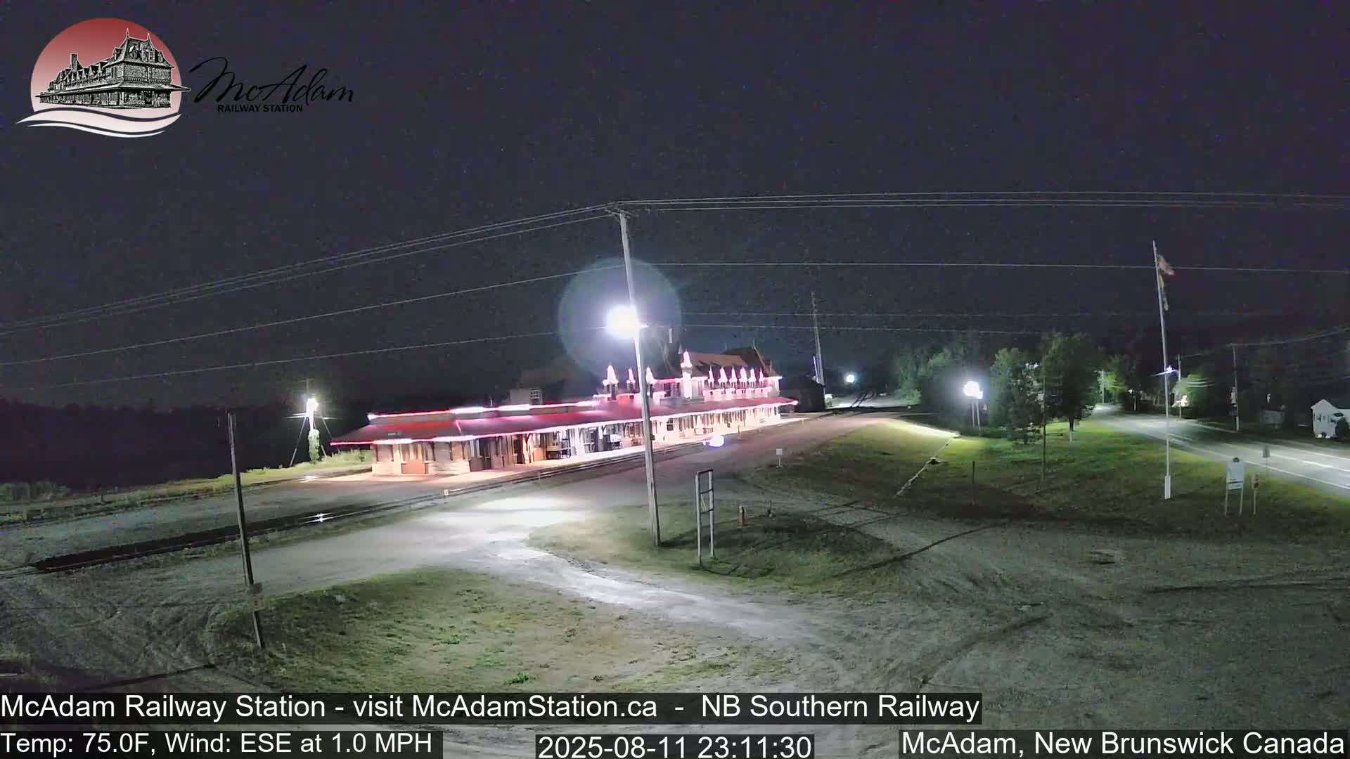 McAdam Railway Station Live Cam - McAdam, York, New Brunswick, Canada