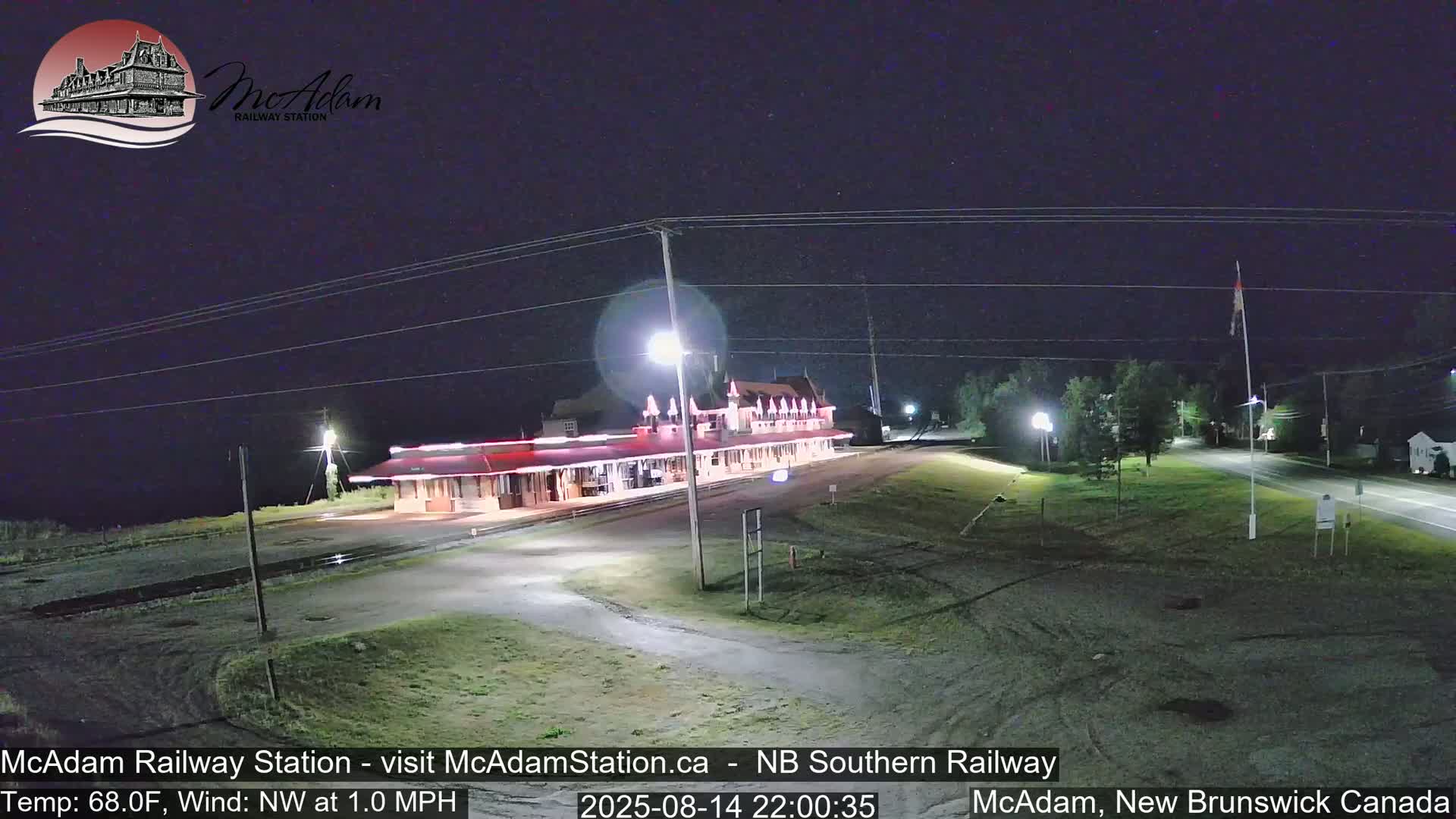 McAdam Railway Station Live Cam - McAdam, York, New Brunswick, Canada