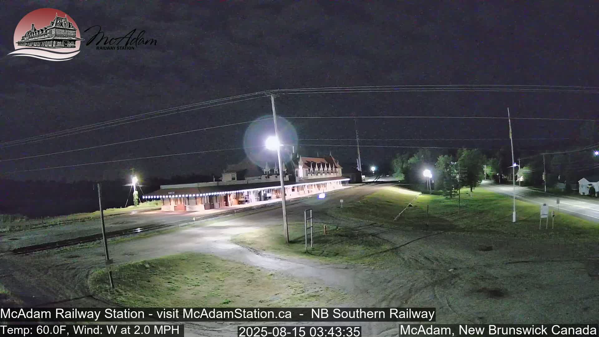 McAdam Railway Station Live Cam - McAdam, York, New Brunswick, Canada