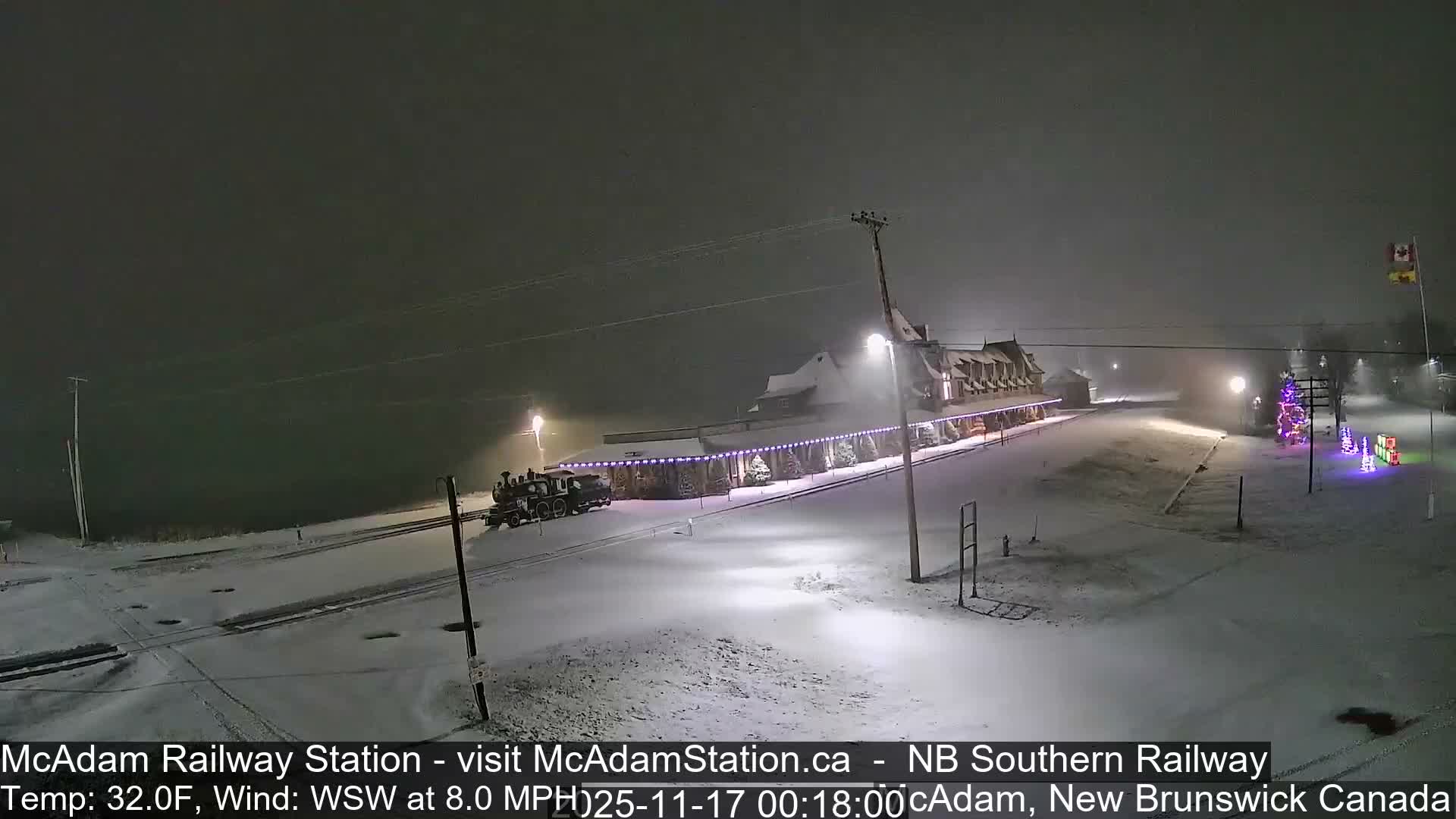 McAdam Railway Station Live Cam - McAdam, York, New Brunswick, Canada