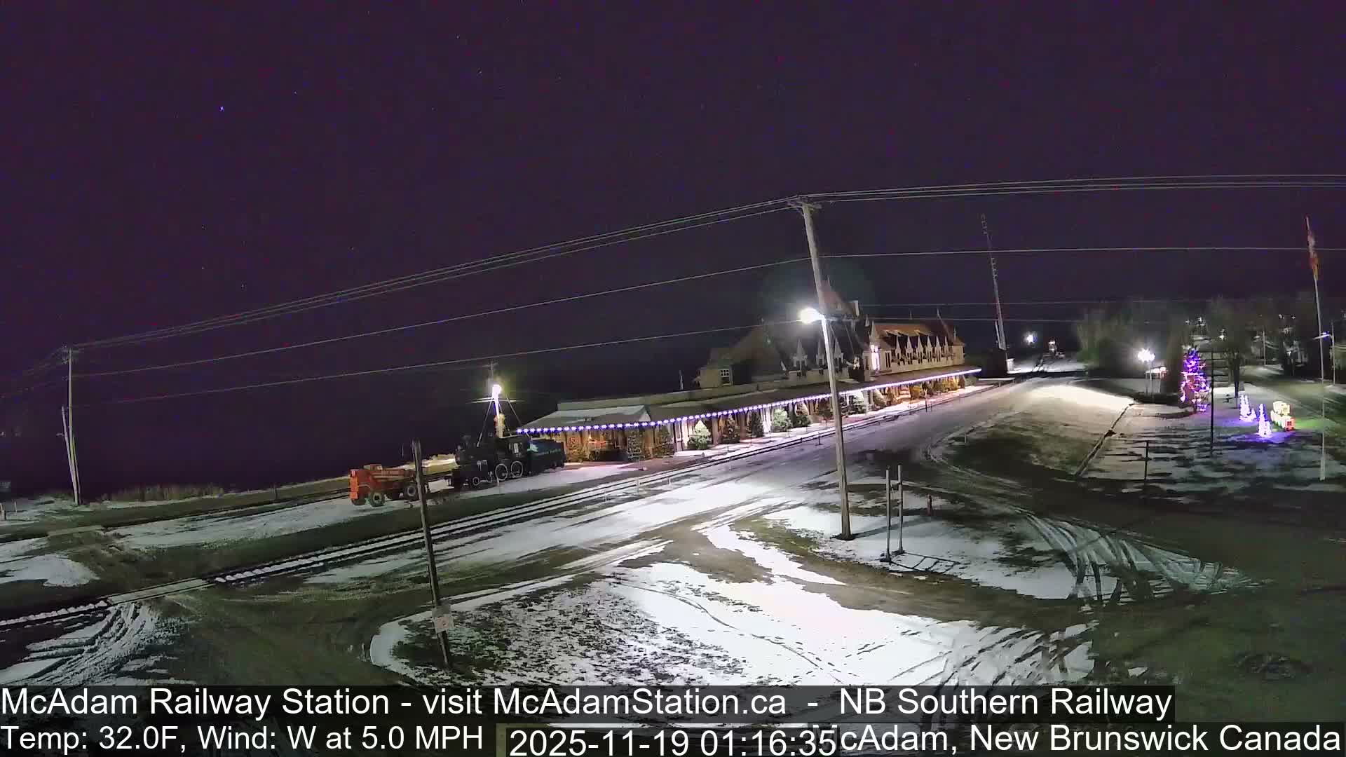 McAdam Railway Station Live Cam - McAdam, York, New Brunswick, Canada