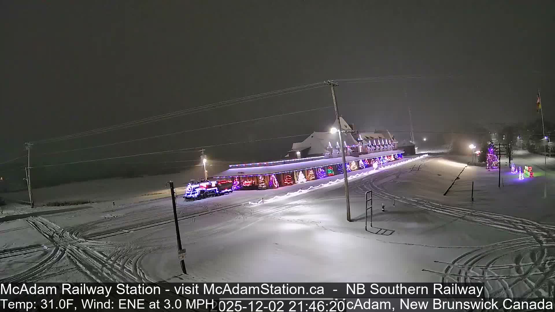 McAdam Railway Station Live Cam - McAdam, York, New Brunswick, Canada