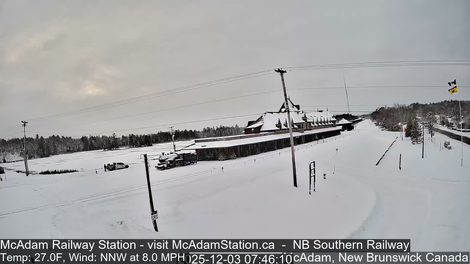 McAdam Railway Station Live Cam - McAdam, York, New Brunswick, Canada