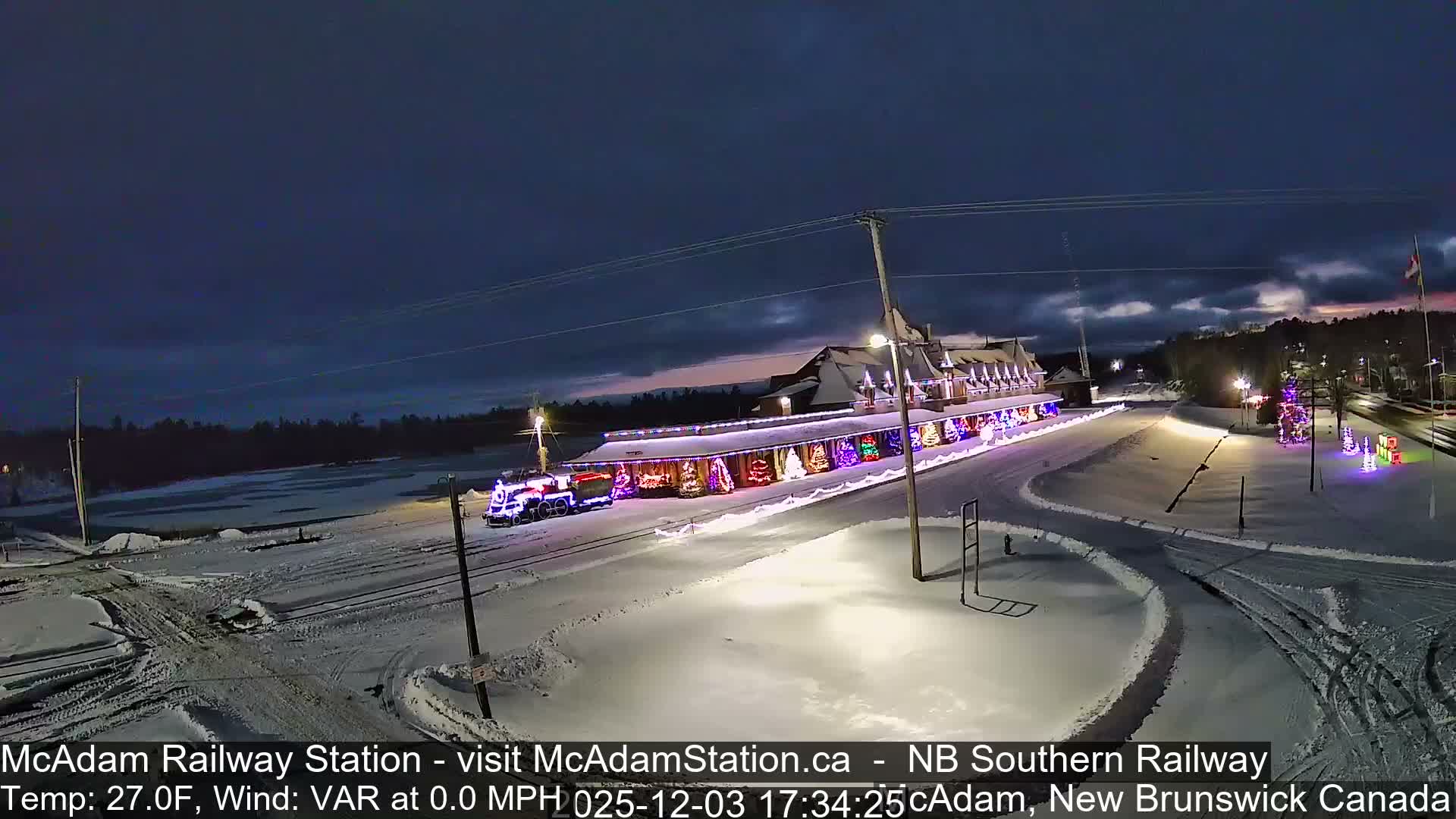 McAdam Railway Station Live Cam - McAdam, York, New Brunswick, Canada