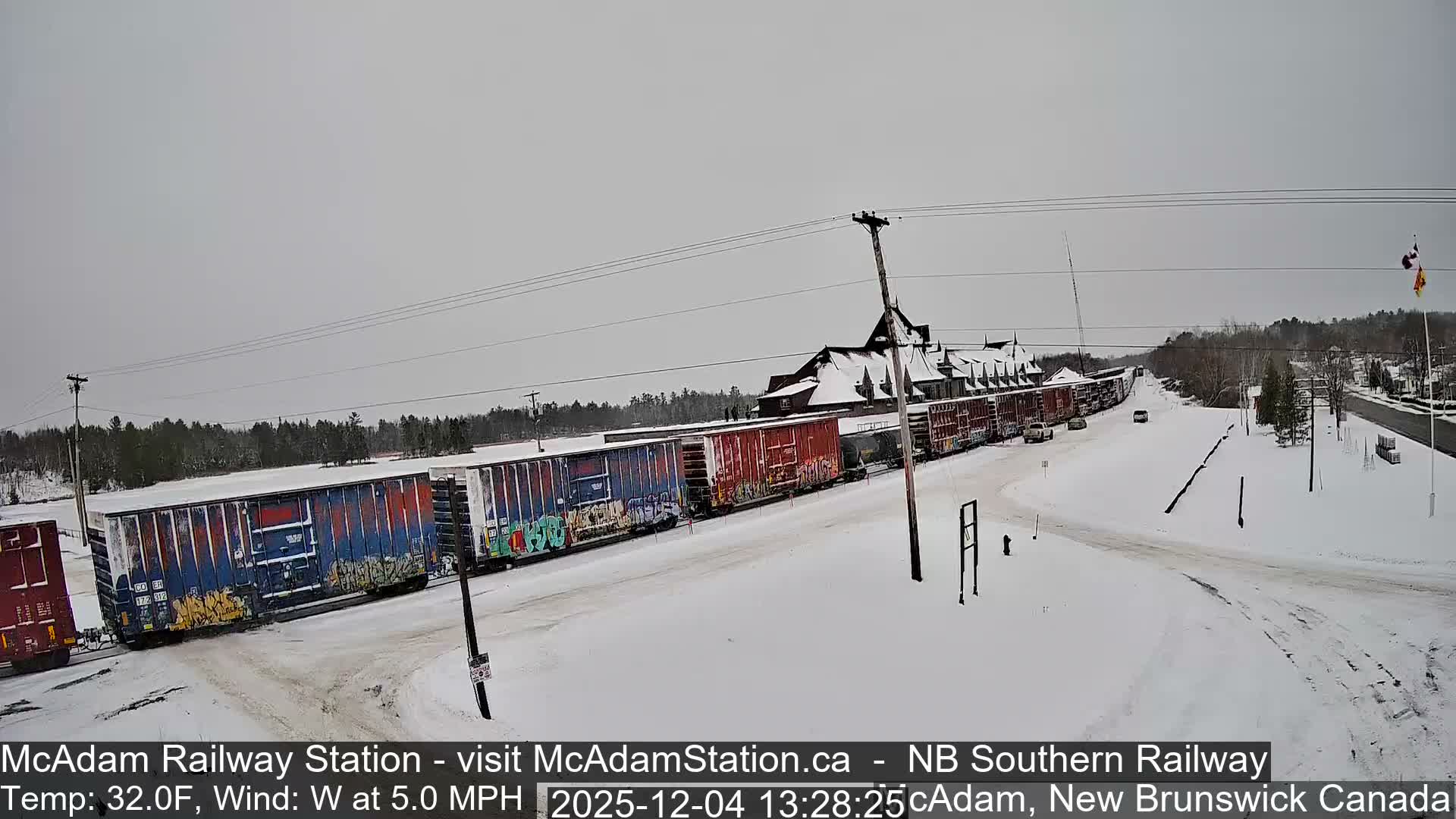 McAdam Railway Station Live Cam - McAdam, York, New Brunswick, Canada